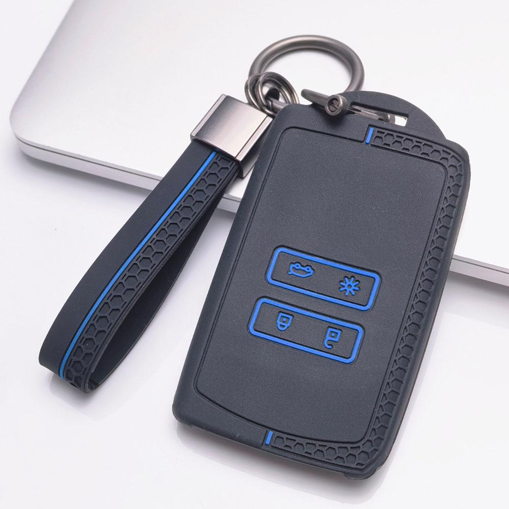 Key Fob Cover for Renault Koleos Kadjar Megane Talisman Espace Clio Scenic with Keychain Anti-Scratch Guard Shockproof Protection Soft Grip Texture