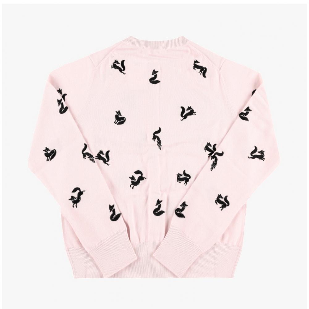 MaiSon KitSune Nw00504kf0001 P705 Embroidered Fancy Fox Embroidered Women S Cardigan