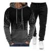 Tuta da uomo casual con cappuccio, set di abbigliamento sportivo da uomo, felpa + pantaloni della tuta, 2 pezzi, tuta, pullover, felpa con cappuccio, moda maschile