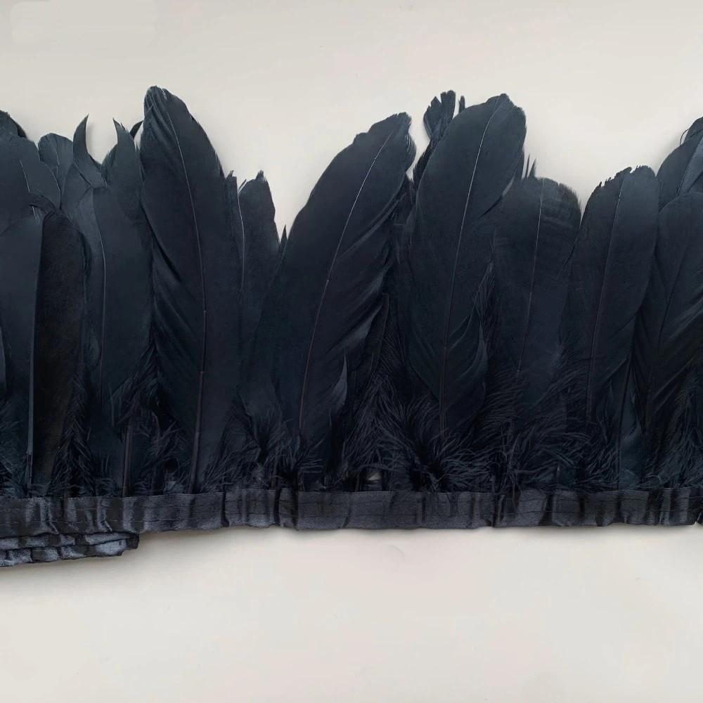 2M Real Geese Duck Feathers Natural Fringe Ribbons DIY Feather Trims  Wedding Accessories
