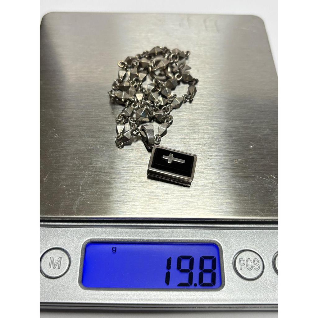 Used Justin Davis Silver 925 Silver Necklace Top CURIO Bible Cross