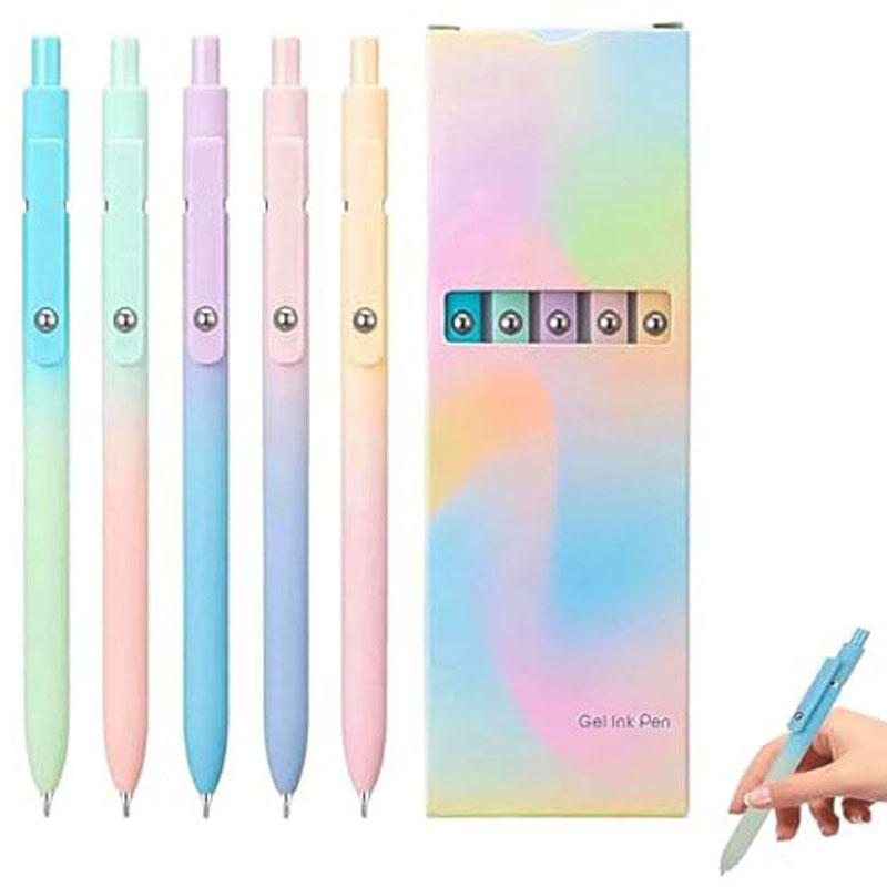 5Pcs Gel Ink Pens, Gettoreach Gel Ink Pens, Emboadlie Pen Quick Drying Pen For Smooth Writing
