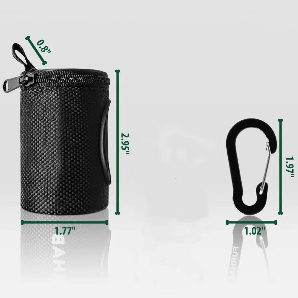 Portable Dog Walking Pet Dog Poop Bag Dispenser Waterproof with Carabiner Clip Dog Poop Bag Holder Zipper Storage Bag Pet