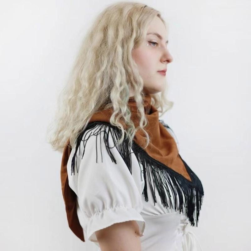 Cowboy Hair Scarves Bandana Light Tan Headwraps Cowgirl Party Neckerchief Bandana Head Scarfs for Vacation