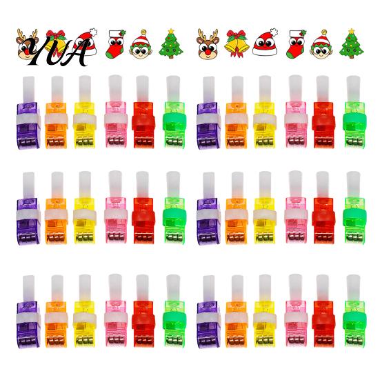 Holiday Goodie Bag Fillers Christmas Finger Projector Light, Mini Patterns LED Toy for Kids, Portable Projection Gadgets Light Up Ring Xmas