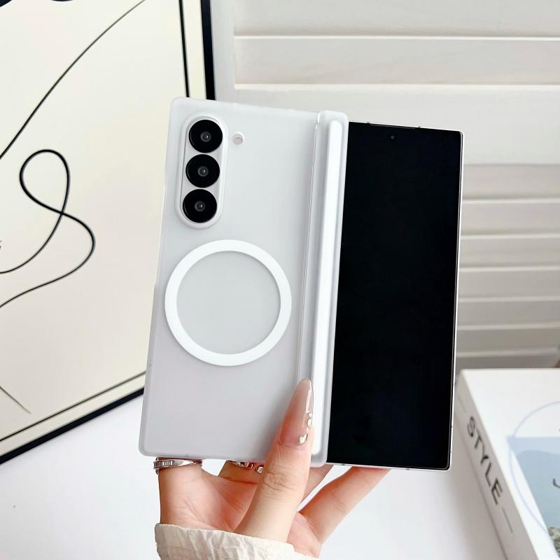 Slim Matte Transparent Magnetic Hinge Protection Back Case for Samsung Galaxy Z Fold7 6 5 4 Folding Hard Wireless Charging