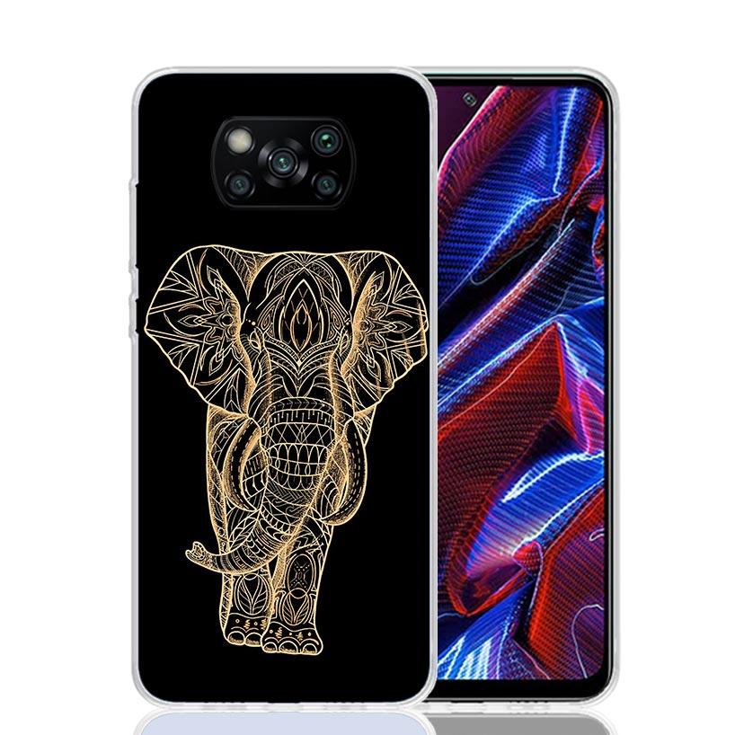 Elephant Mandala Aztec Phone Case For Xiaomi Poco X7 X6 X5 Pro F7 Ultra Redmi 15C 15 13 13C 12 12C 10 10A 10C 9 9A 9C 9T Cover P