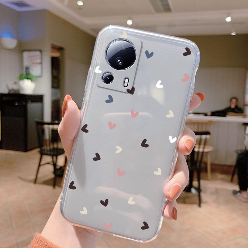 Clear Case For Xiaomi 13 Lite Shockproof Cover Cartoon Cute Cat Soft Silicone Fundas For Xiaomi 13T 14T 15T Pro Transparent Bags