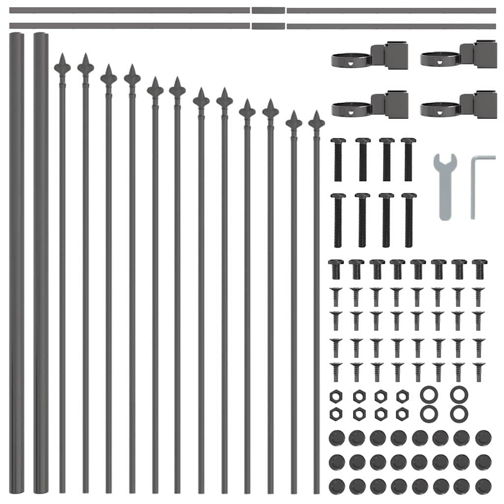 Garden Fence Woerden 3 pcs Gray