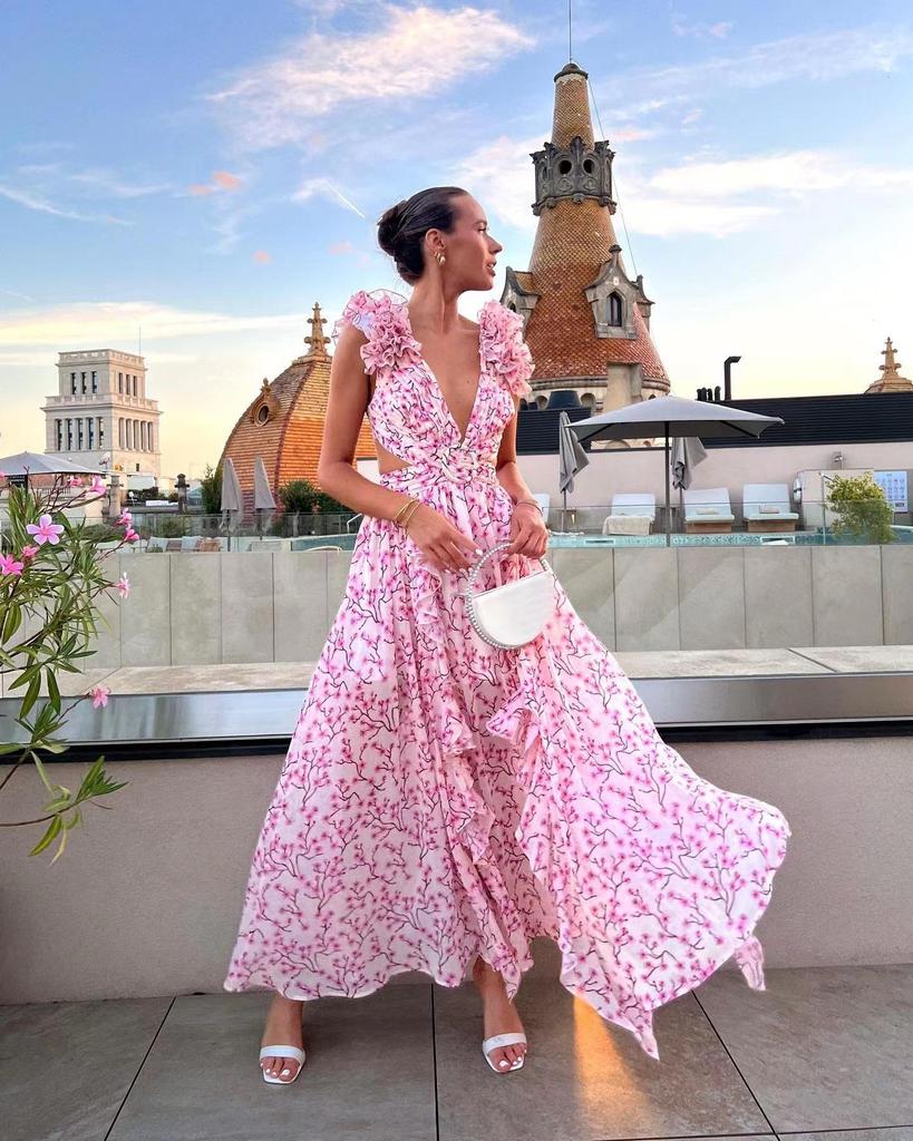 European-American Cross-Border Women's Floral Vacation Dress