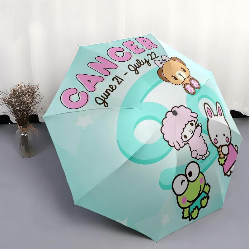 1pc Cancer Zodiac Cute Characters June-July Umbrella with Plastic Handle, Suitable for All Seasons Outdoor YUSAN339