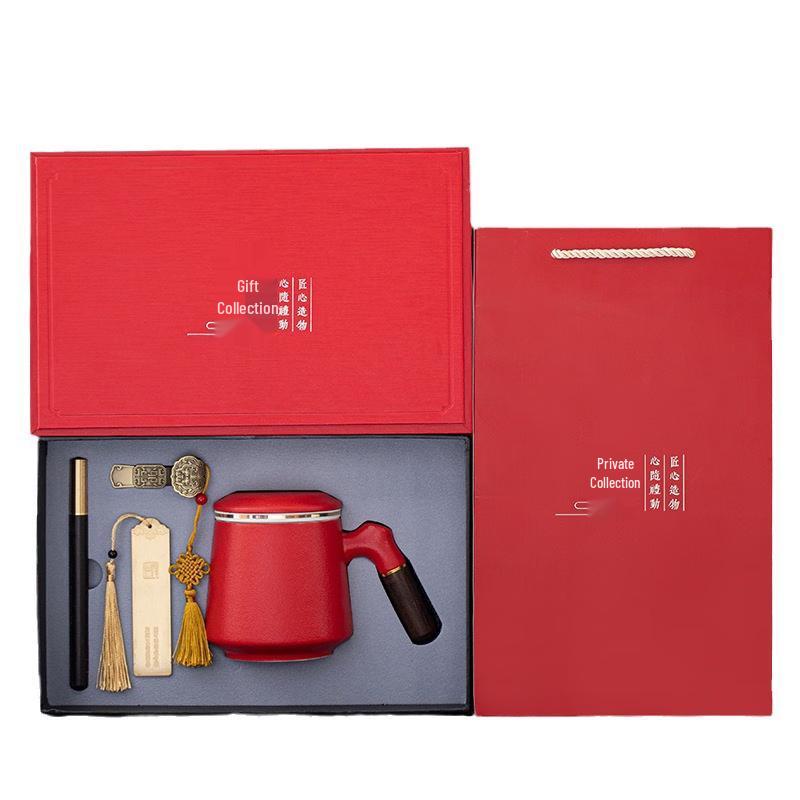 Haofeng Red Ceramic Single Cup Tea Set Gift