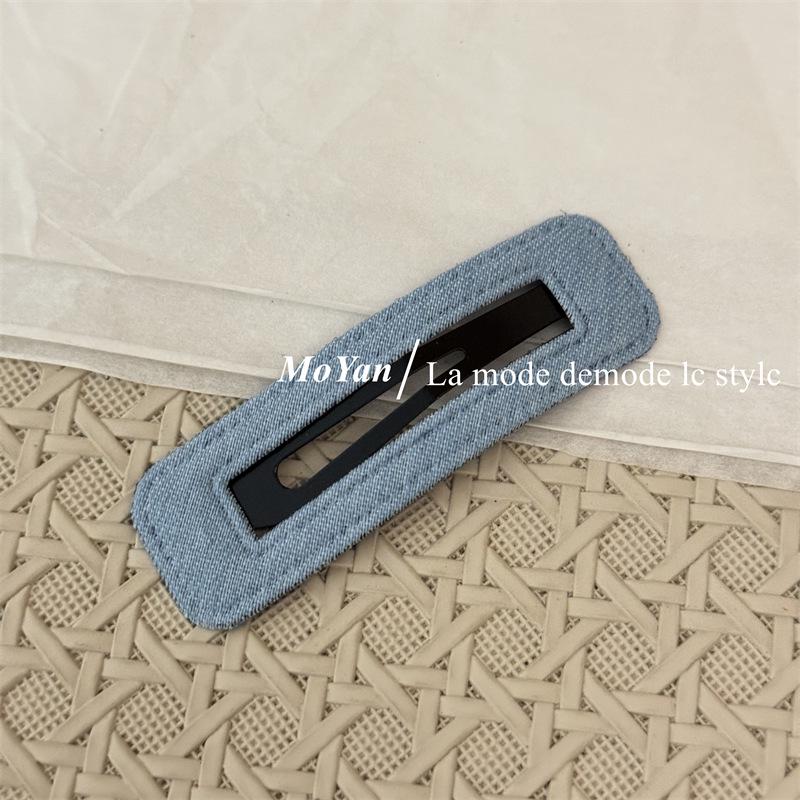 Korean Style Denim Heart & Star Hair Clips - Retro & Versatile Design