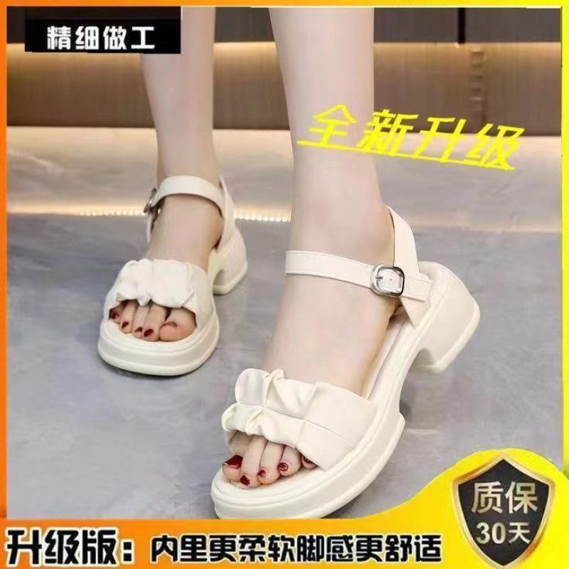Small Height Increase Platform Sandals Women's Summer Wear 2025 New Fairy Style Casual Versatile Thick Heel Beach Shoes