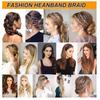 Feibin Teilweise geflochtenes Haar Haar Teilperücke Damenperücke, Haarband, Clip-on Haarband, Ornament, Accessoire, (1B)