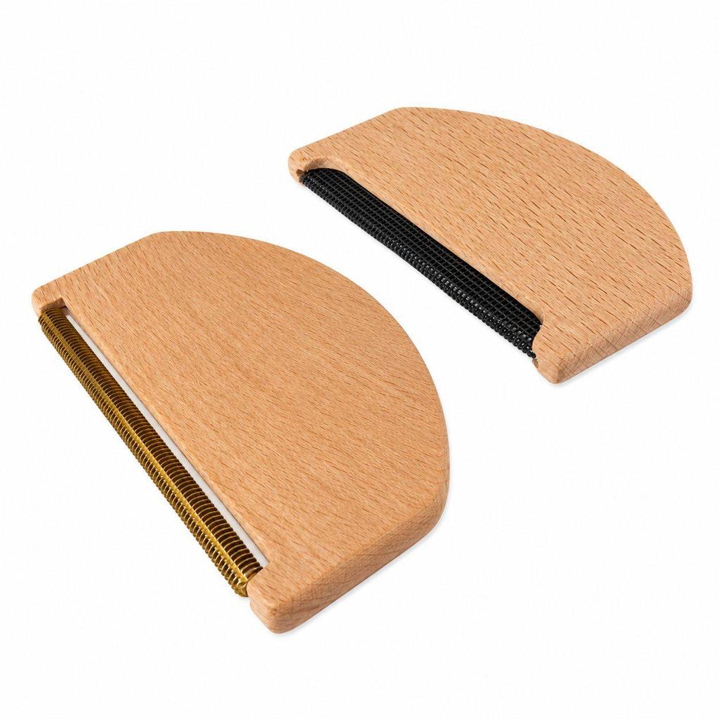 Beech Wood Semi-Circular Clothes Brush & Lint Remover for Cashmere and Sweaters