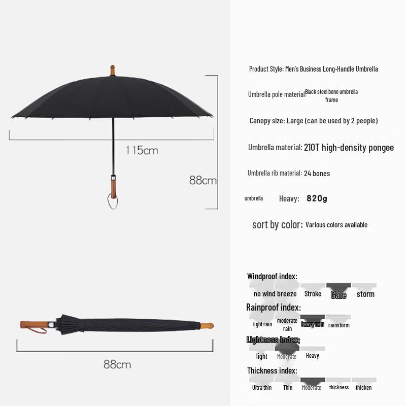 Nanqiao 24-Rib Automatic Straight Umbrella
