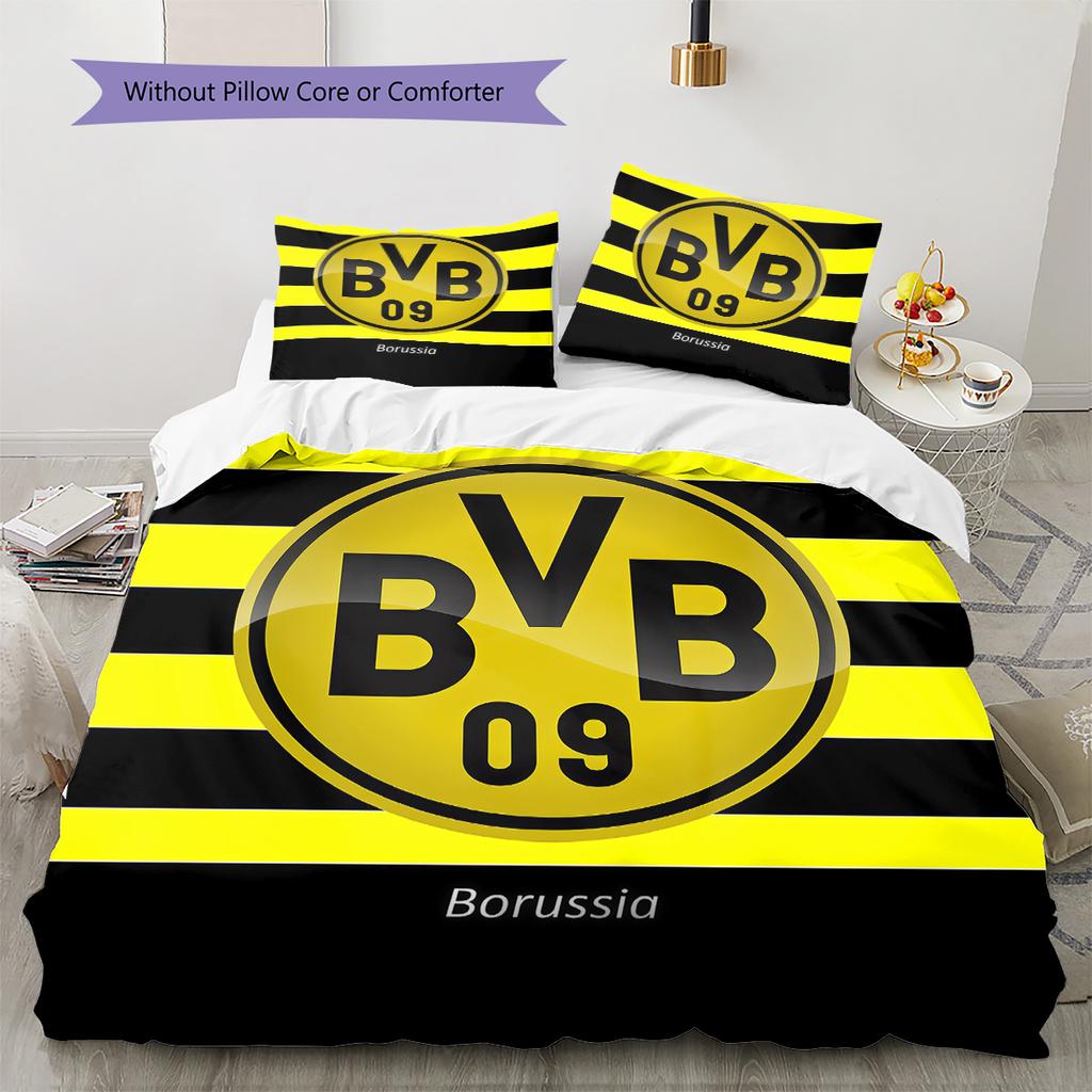 Borussia Dortmund  Set Copripiumino con Fantasia  Decorazione per la Casa  Regalo (1 * copripiumino + 2 * federe senza imbottitura)