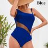 Nová móda Jednobarevná Lesklá síťovina Spliced ​​One Piece Bikini Plavky Sexy krajkové duté plavky s otevřenými zády Exquisite zlaté plážové bikiny