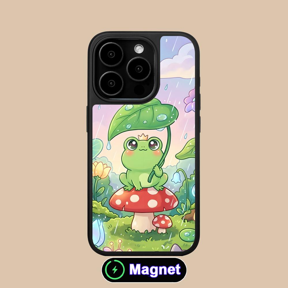 

Kawaii Frog Phone Case for iPhone 17 16 15 14 13 12 11 Air Pro Max Plus Matte Surface Magsafe Cover iPhone 11