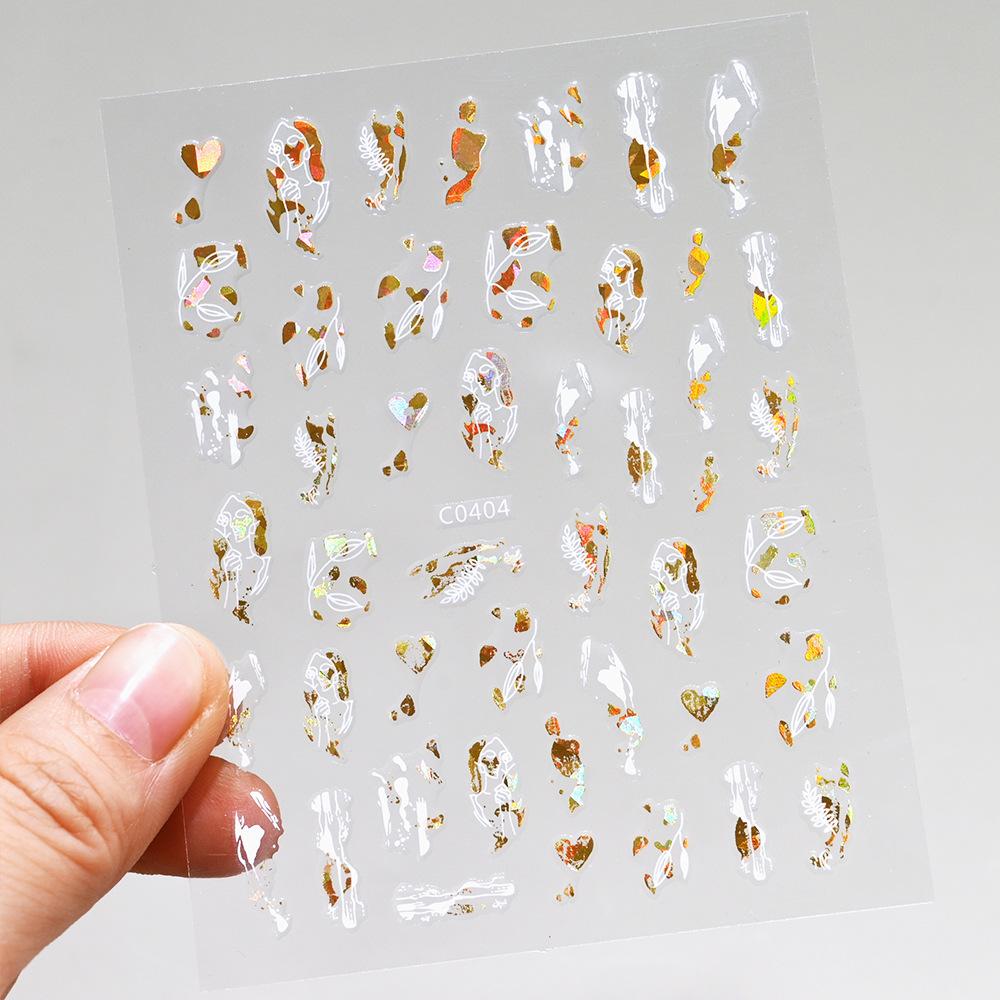 Stripe Abstract Mix And Match Nail Art Sticker Adhesive 3D Line Simple Retro Girl Nail Decoration Sticker