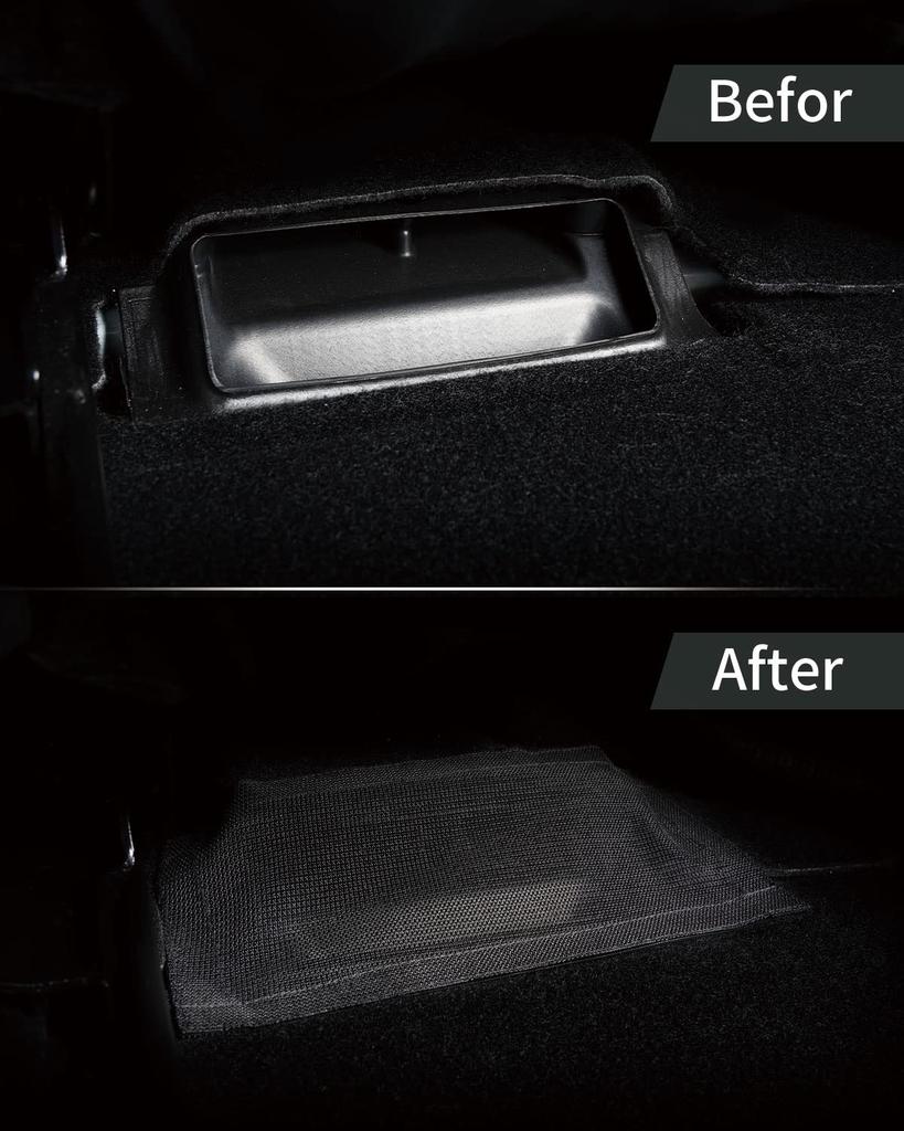 Jowua Rear Seat Under Air Vent Covers for Tesla Model 3 Model Water Resistant Mesh Cloth and Velcro 2 Also Supports 2024 Model 3 Highland Y, Pack,