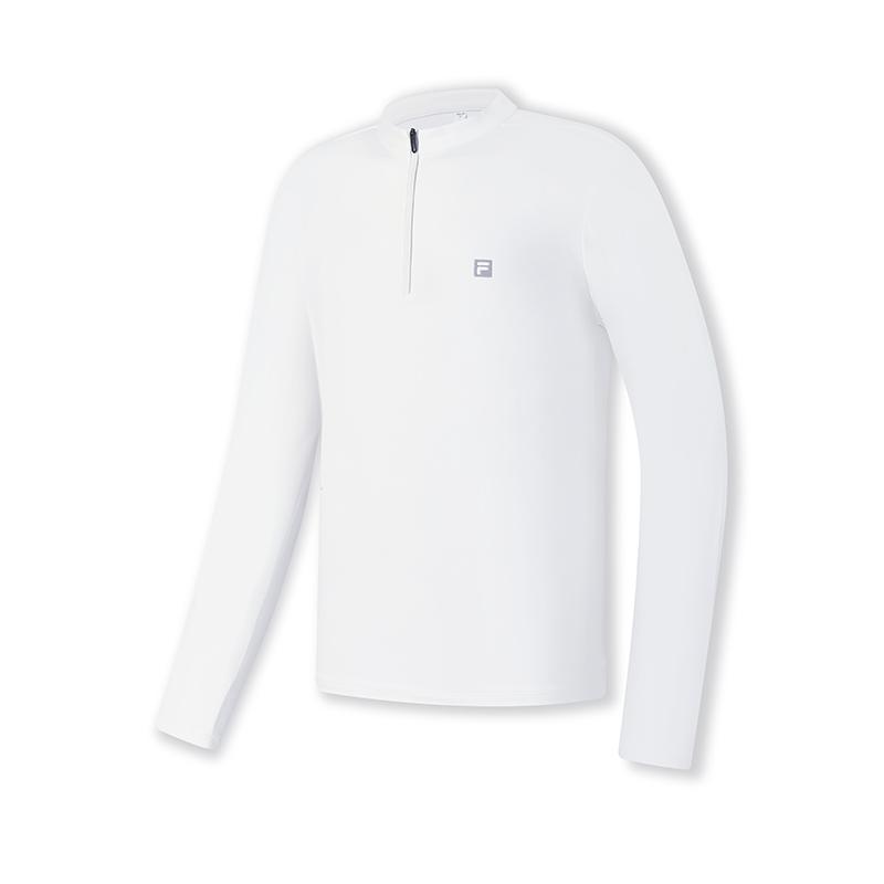FILA Fitness Fashionable Versatile Sports Leisure Knitted Long Sleeve T-Shirt Men Tops Starlight-White A11M511214F-WT