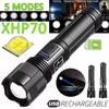 Powerful Xhp50 Led Flashlight With Usb Rechargeable Feature Ideal For Outdoor Camping And Emergency Situations