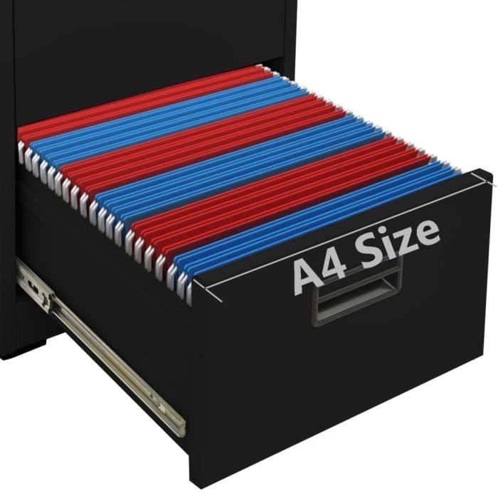 VidaXL Classeur Noir 46x62x102,5 cm Acier