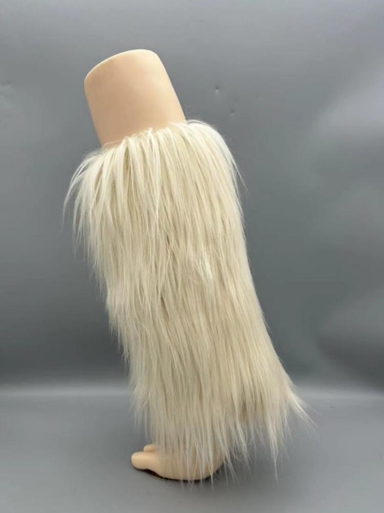 

Осенне-зимние плюшевые манжеты для ботинок из искусственной шерсти: Меховые гетры средней длины для женщин 30 cm