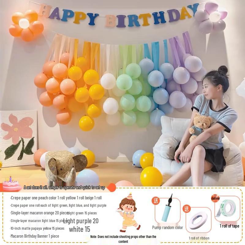 Baby's First Birthday Macaron Tassel Balloon Backdrop