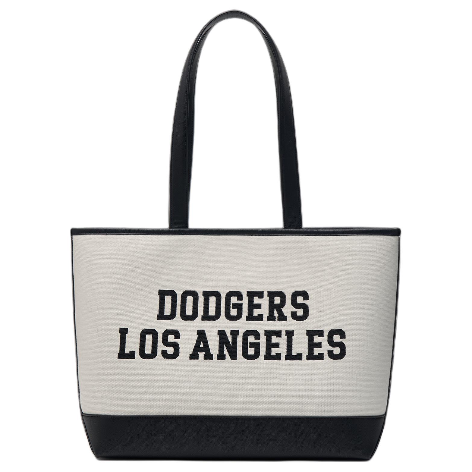 

New MLB Polyester Blended Cotton Tote Travel Bag Student One Shoulder Handbag Regular Unisex Cream 3AORL104-07CRM 35.1*14.5*27.9CM