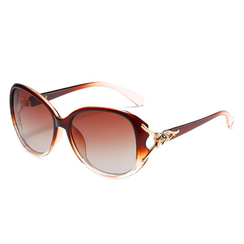 Hot Fox Head Glasses With Diamond Point Paint Polarized Sunglasses, Women'S Personalized Street Shot Concave Sunglasses