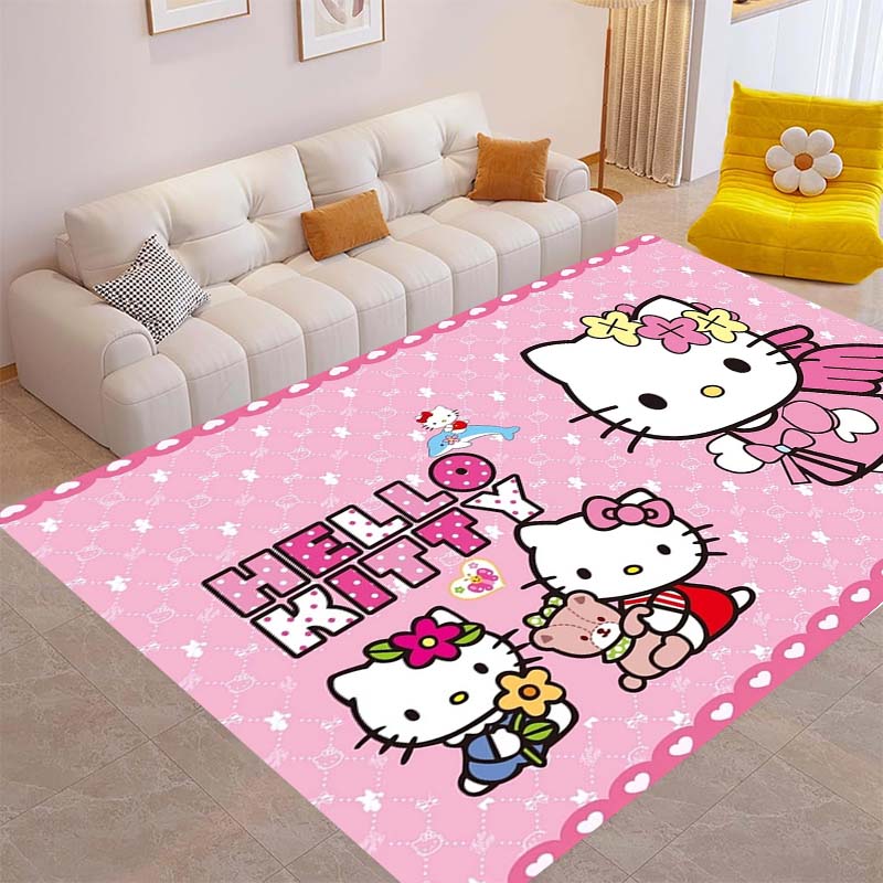 This Brand New Hello Kitty Rug Is Perfect for Home Décor and Can Be Used In Game Rooms, Bedrooms, Living Rooms, and Other Spaces