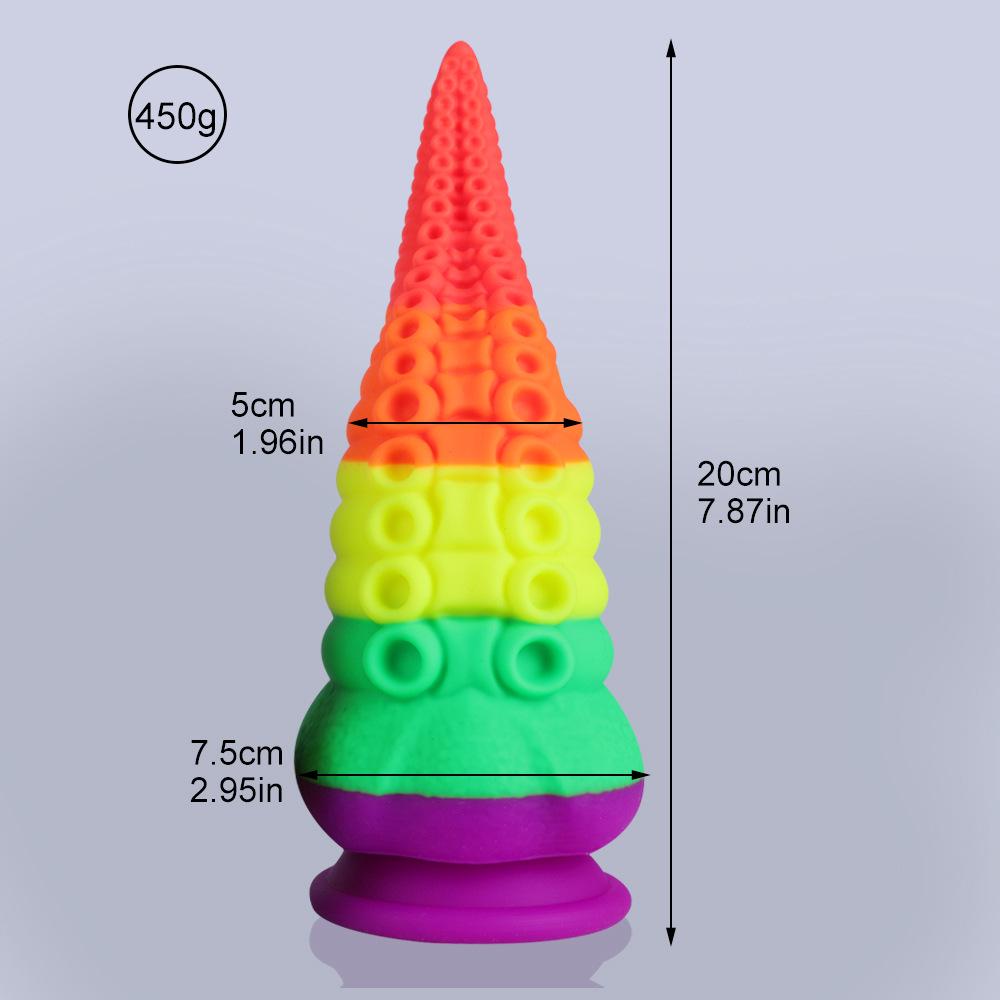 Extra Large Liquid Silicone Anal Tentacle Vibrating Plug for Women