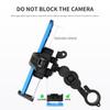 Motorcycle Phone Mount Holder Motorcycle Cellphone Mount, Bike Phone Handlebar Clamp with Anti Theft Lock