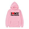 Valentine's Day I Love My Boyfriend Girlfriend Printed Hoodie Sweatshirt Unisex Pullover Long Sleeve Hooded