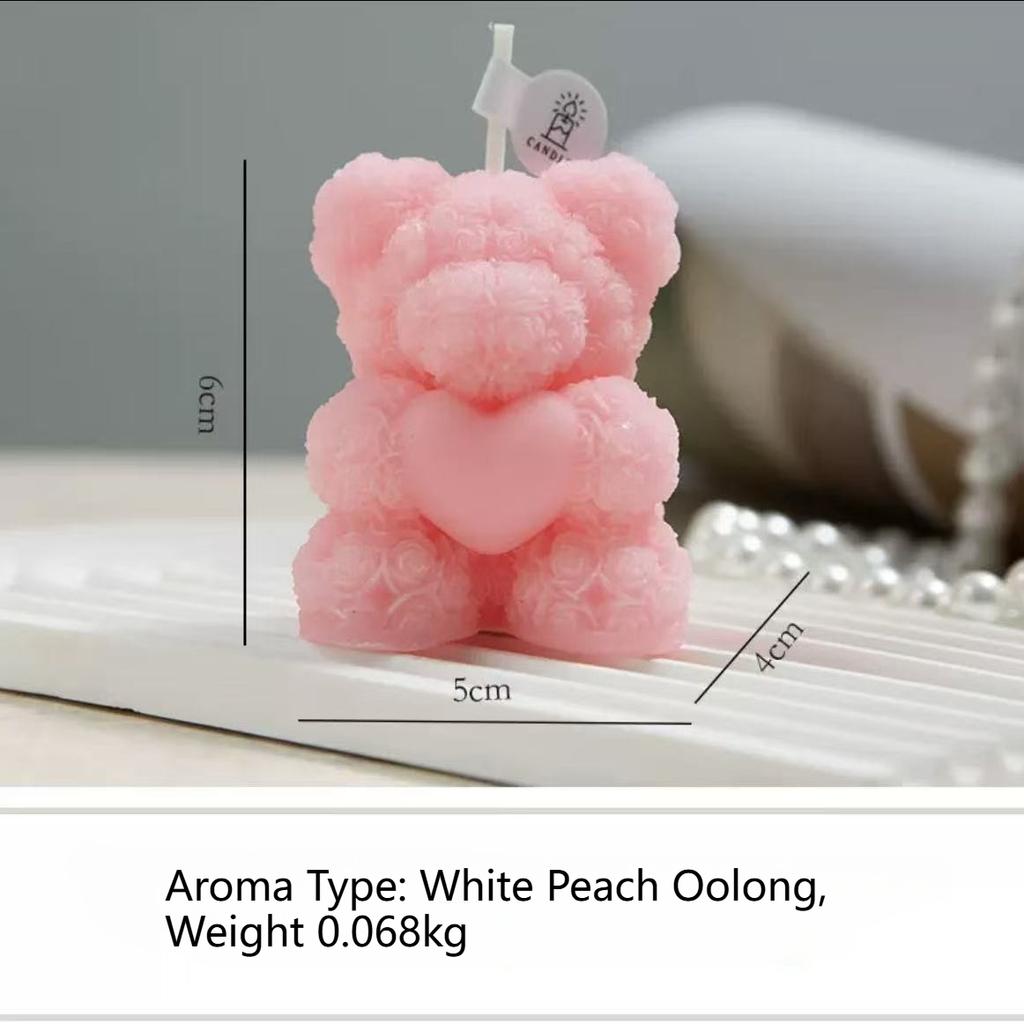 Valentine's Day Rose Bear, Aromatherapy Candles, Ornaments, Wedding Party, Atmosphere, Home Decoration, Gift to Goddess, Styling Candles