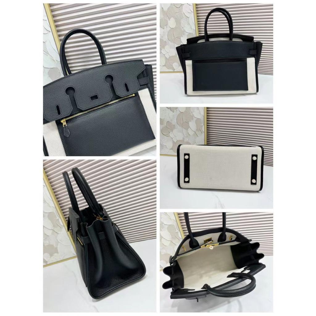 Fubao Leather Contrasting Color Splicing Eversion Retro Commuter Handbag Messenger Bag Women's Bag Single Shoulder