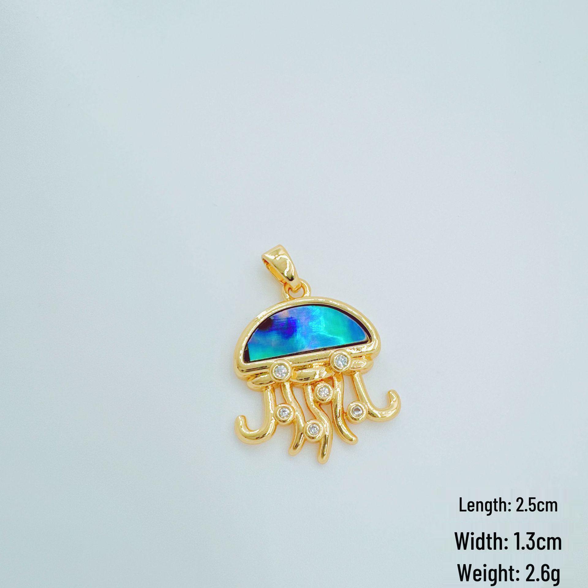 Ocean Series Jellyfish Pendant Necklace with Zircon & Shell - Versatile Luxury Accessory for Women
