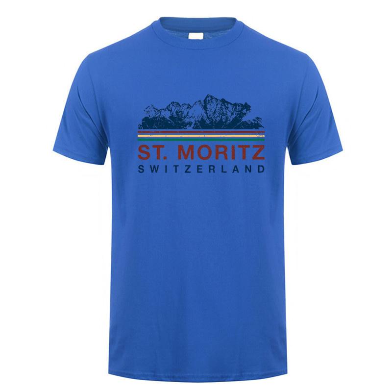 St Moritz Switzerland T Shirt Summer Graphic Unisex Cotton Tshirts Fashion Short Sleeve Dad Gift Oversized Tees DY307
