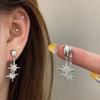 Shiny Zircon Eight-Star Earrings Unique Design Luxury Feel Personality  Versatile Jewelry Ear Decor