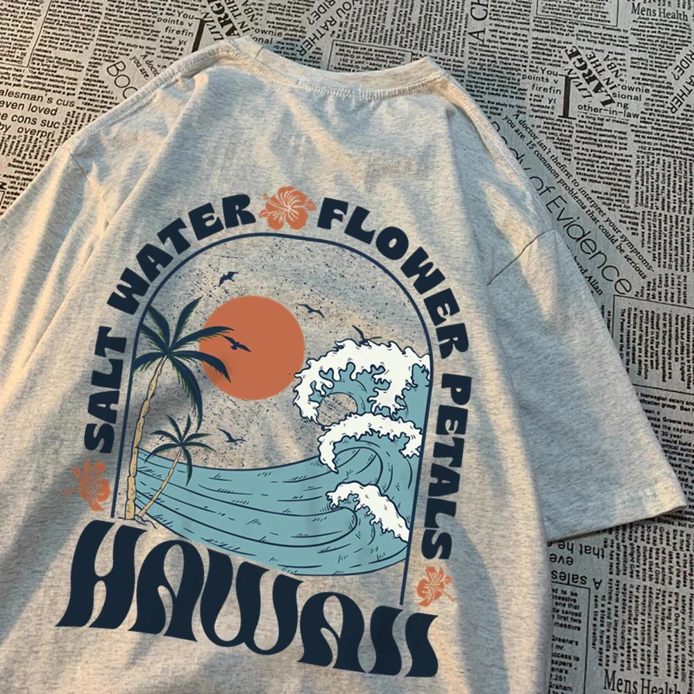 Wunderschöne Salzwasser-Blütenblätter Herren Damen T-Shirts Anime Sommer Baumwolle Kreativität Übergröße Tops Muster Atmungsaktive Kleidung Paar