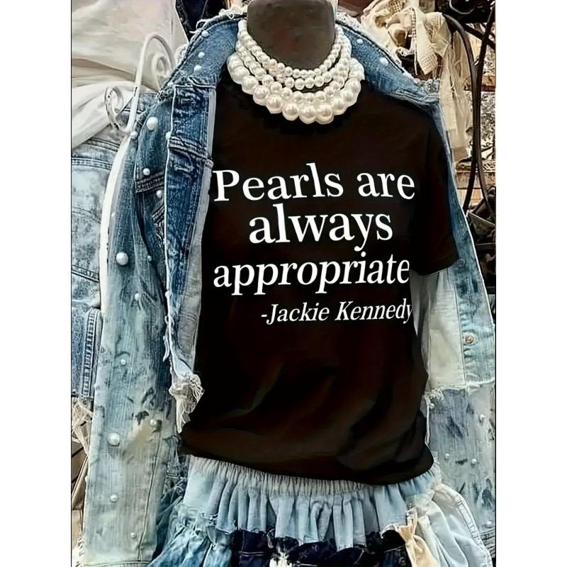 

Women s Letter Print T-Shirt Casual Short Sleeve Spring Summer Fashion Top S чёрный