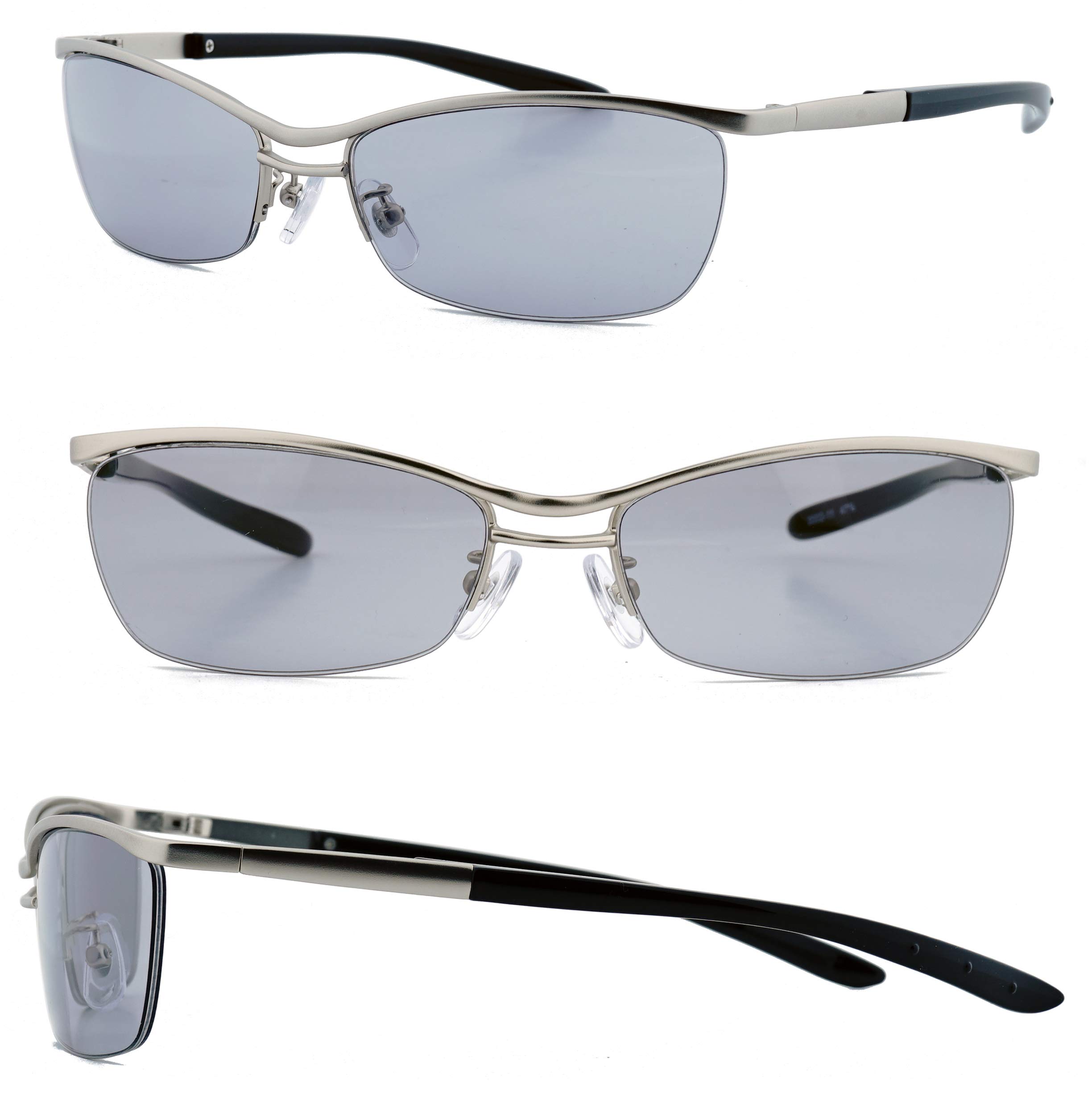 

FEEL LIFE EYE WEAR Fashion Metal and Nylon UV Case Stylish FI2002 Matte x Light Men s Sunglasses, Frame, Protection, Included, (Silver Smoke)