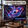 Weltraum Kosmisches Thema Decke Benutzerdefinierter Name Text Personalisierte Decke Weich Gemütlich Decke für Zuhause Sofa Bett