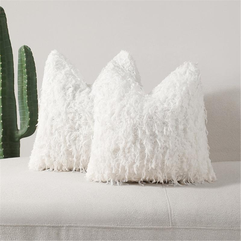 Soft Plush Pillowcase Living Room Bedroom Decoration Multiple Color Addition Sturdy