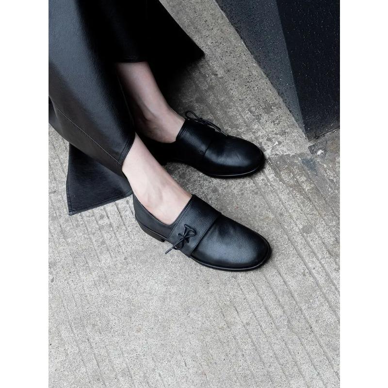 New Autumn Leather Flat Shoes 2025 Designer Outside Versatile Casual Women Loafers Concise Comfortable Soft Soled Women Flats