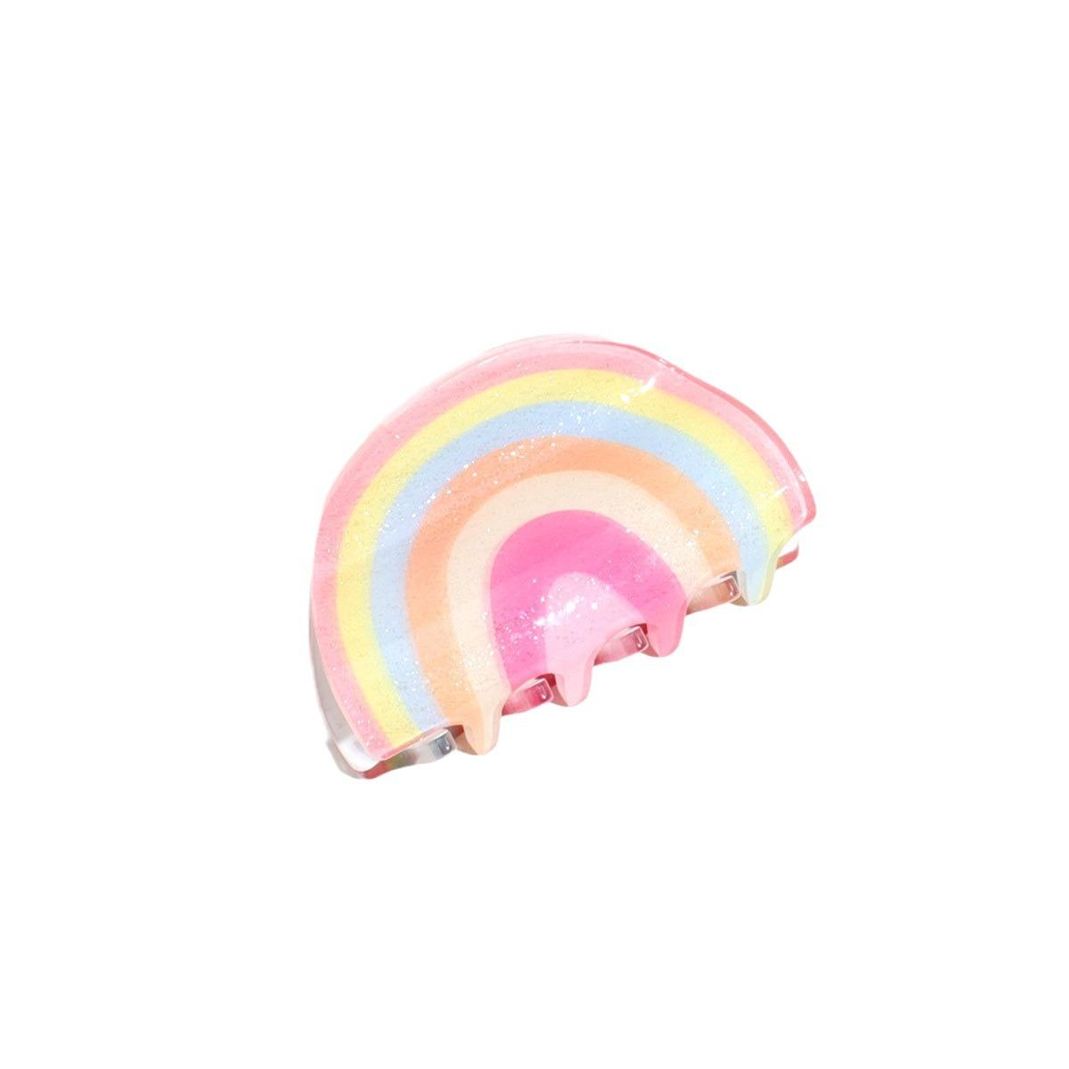 

Новый японский и корейский ins стиль, акриловый зажим-краб для волос «мечта-радуга», летний зажим-акула для волос на затылок Size fits all