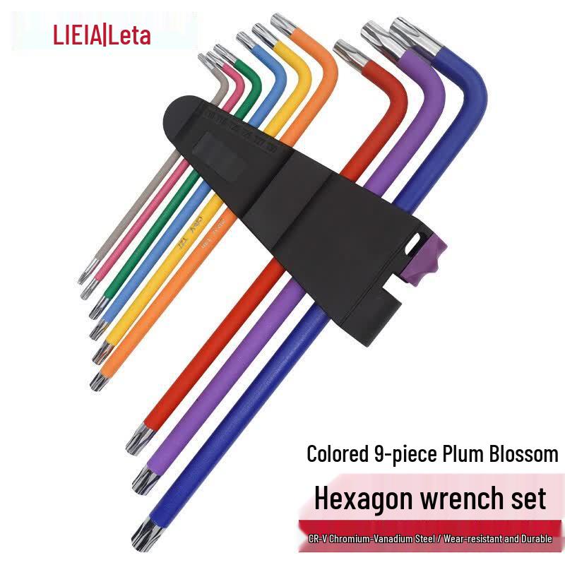 LETA Rainbow 9-Piece Extra-Long Torx & Hex Wrench Set LT217 Tool